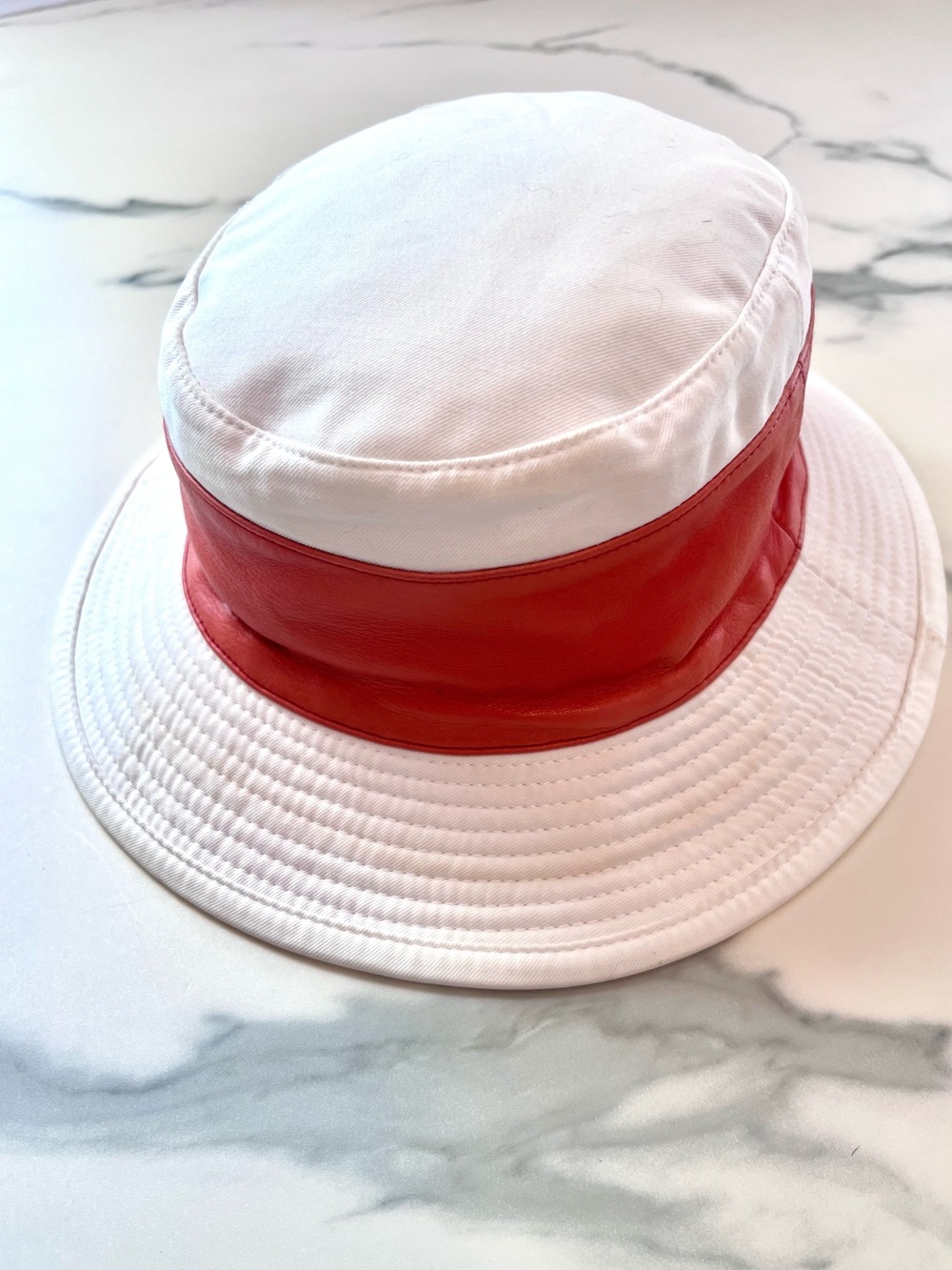 Authentic Hermes 2000s Wide-brim Bucket Hat Summer Hat Size 57 Medium